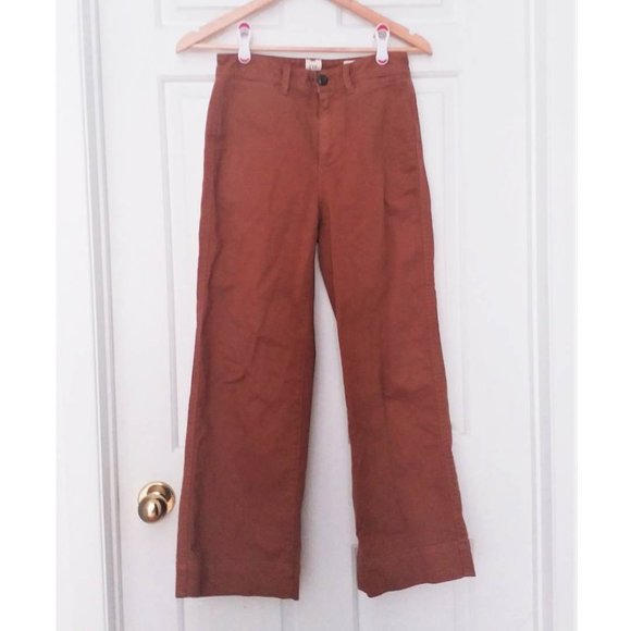 Autumnal Rust-Color High-Rise Wide-Leg Chino - Picture 4 of 4